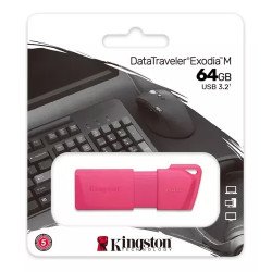 Memoria flash USB Kingston 64GB rosa neón 3.2 gen 1(kc-u2l64-7ln)